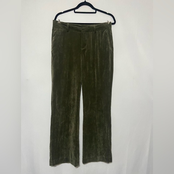 Coldwater Creek olive green corduroy straight wide leg pants - Picture 1 of 6